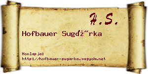 Hofbauer Sugárka névjegykártya